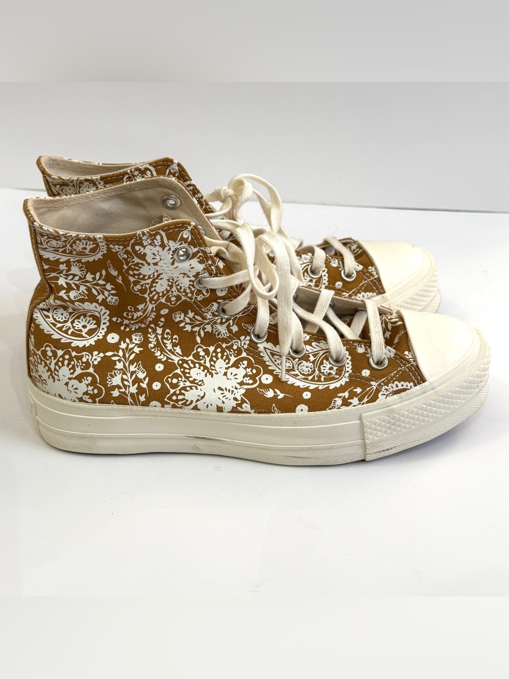 Converse Chuck 70 Lift Hi Women’s 10 Brown Bandana Paisley Platform High Top